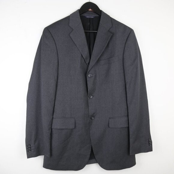Banana Republic 100% Wool Modern Blazer Jacket Mens 38R/S Gray Three Button - Picture 1 of 8